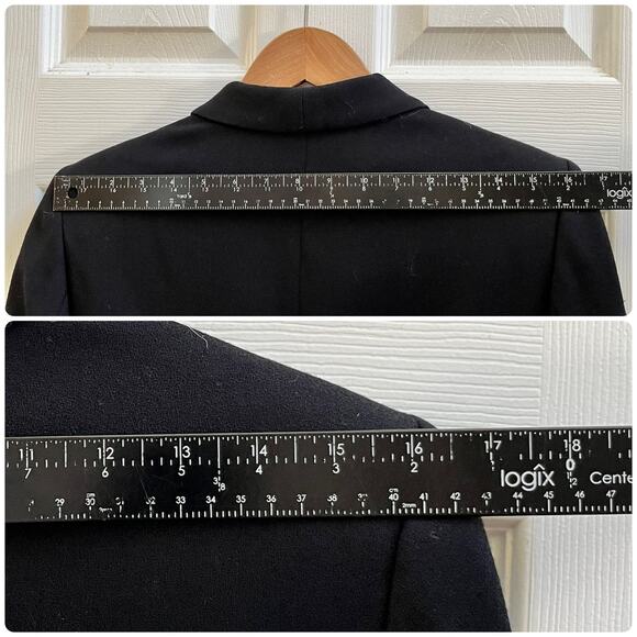 Vintage Pendleton Black Virgin Wool Shoulder Pads Boxy Crop Blazer Size 6 USA - Picture 11 of 13